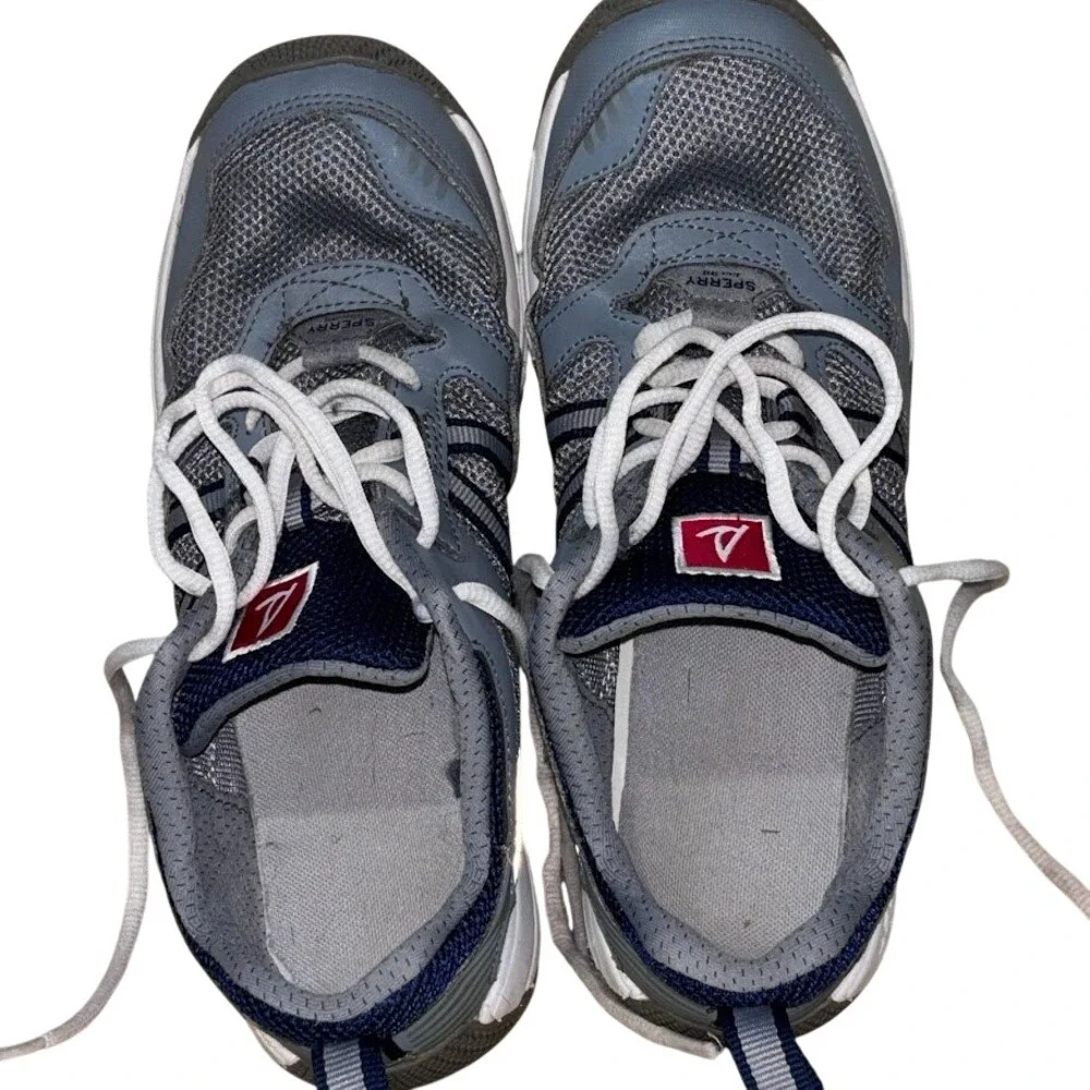Sperry 7 Seas Sneaker Mens 9.5 Blue Mesh‎ Boat Shoe Athletic Coastal Sport